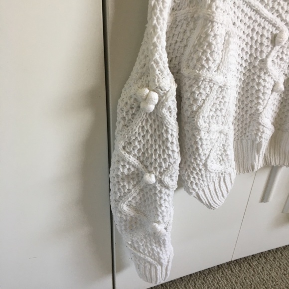 Knit White Chenille Sweater - Picture 3 of 4
